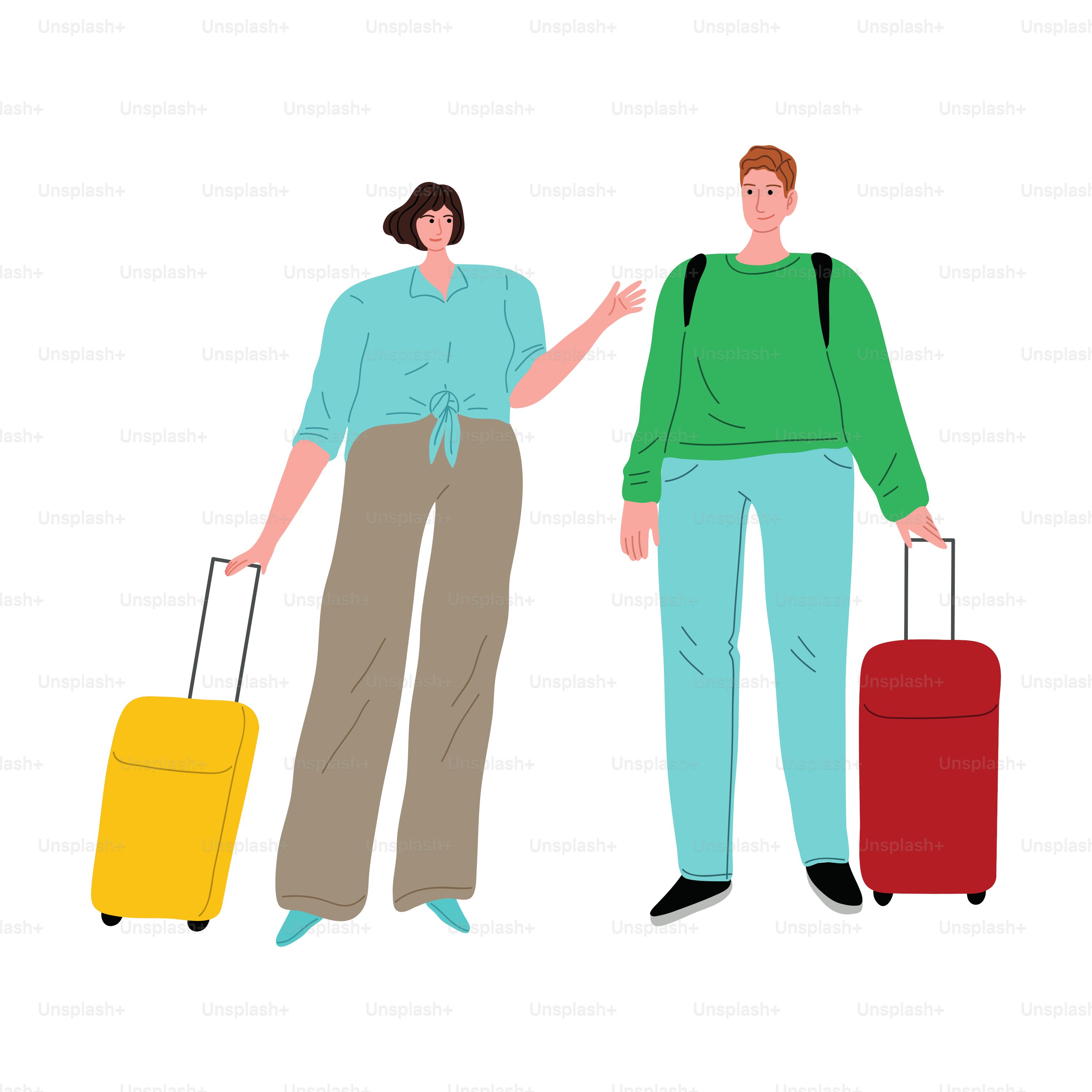 旅行者のラインベクトルアイコンと標識 観光客 巡礼者 放浪者 バガボンド