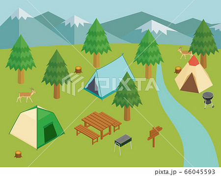 キャンプ場のイラスト素材・ベクター Image 72088847