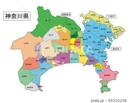 日本地図 神奈川県の地図イラスト無料フリーイラスト素材集 Frame illust