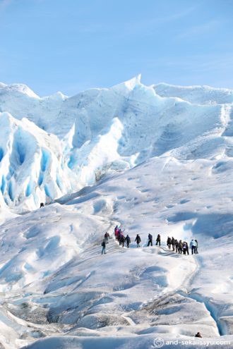 氷河の上を歩く感動体験！パタゴニア・ペリトモレノ氷河トレッキングツアー＜混載 1日 英語ガイド エル・カラファテ発着＞エルカラファテ