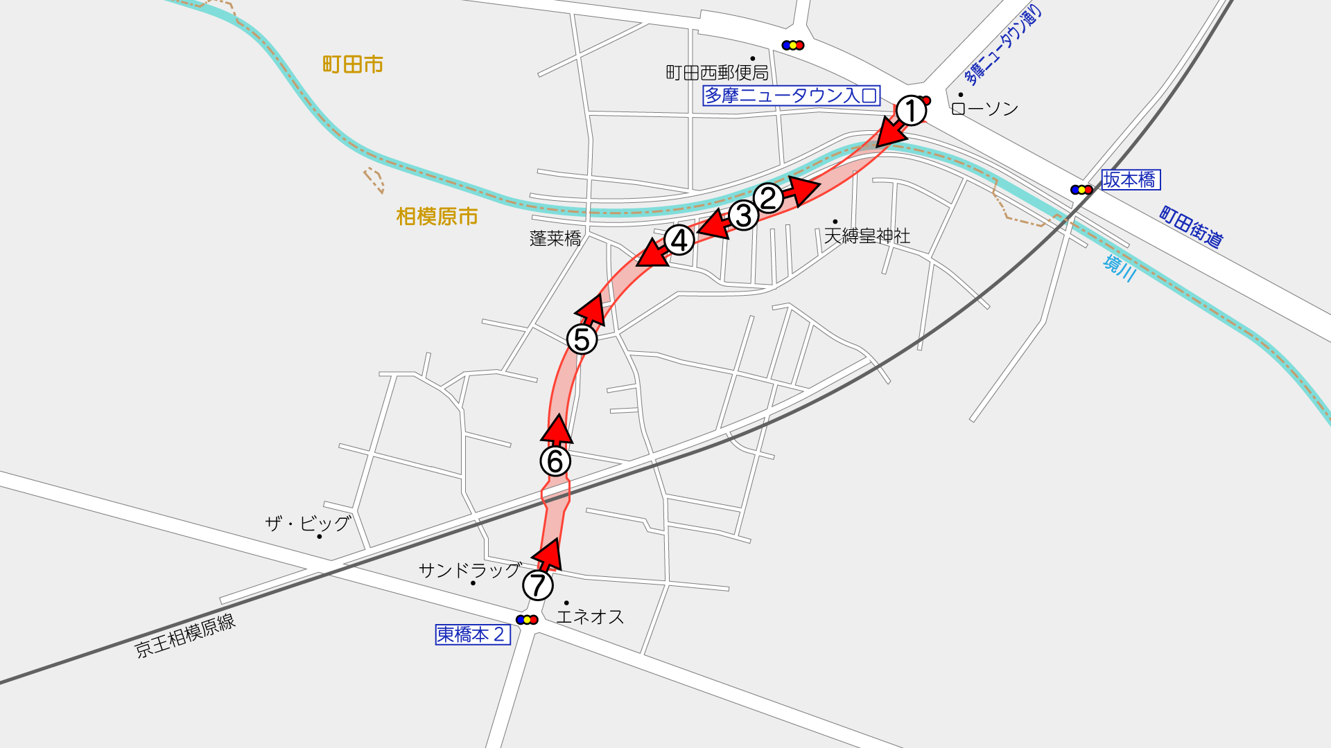 町田駅から相模女子大学グリーンホールへのルートマップ - MDATA