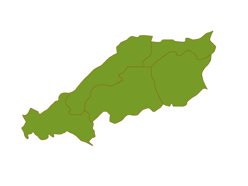 中国地方地図イラストのフリー素材イラストイメージ