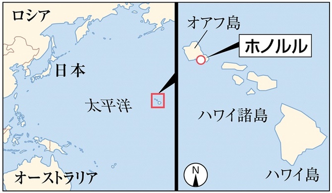 ハワイ・ホノルルの地図 - 「ラーメン店で働く」に挑戦 “聖域”に入ってみると-