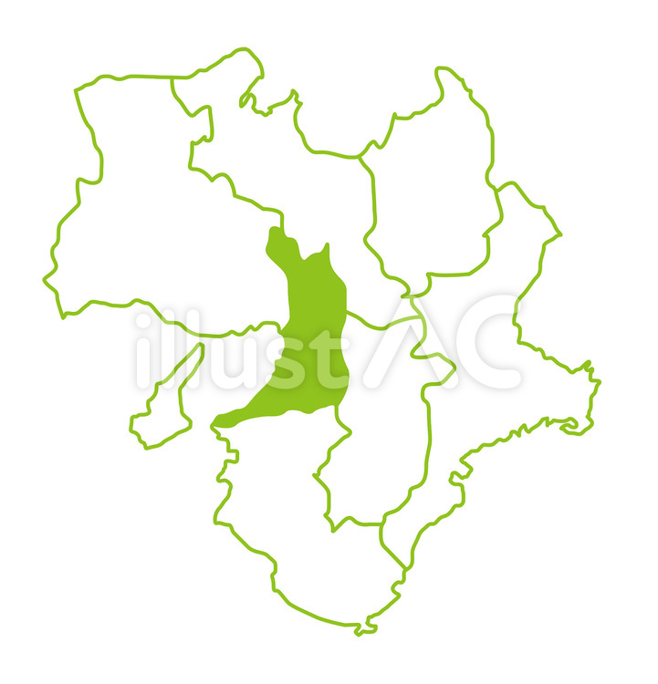 近畿地方、近畿地方のカラフルな地図、英語の県名入りのイラスト素材248911652 毎月1点無料 フリー