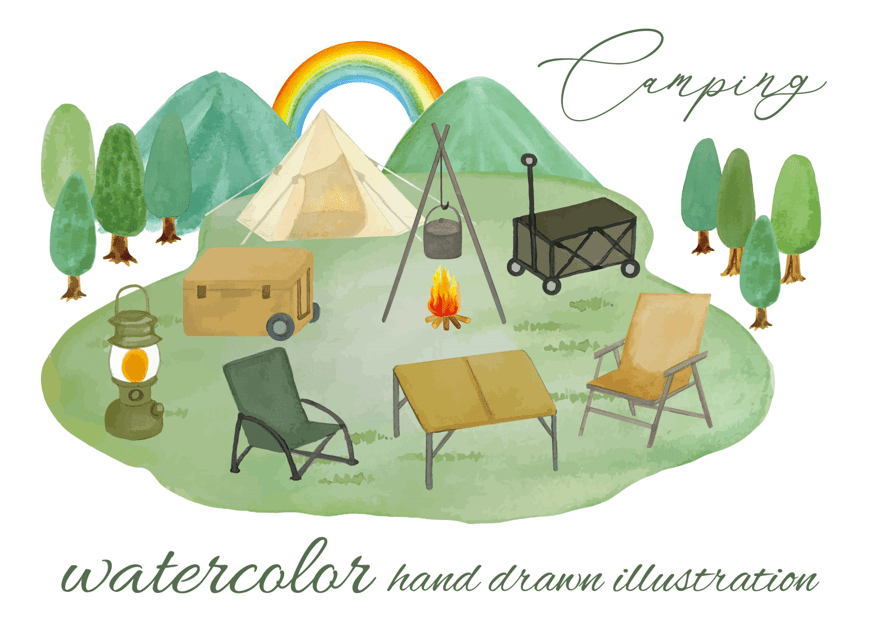 キャンプ場 レジャー アウトドアのイラスト素材161456892