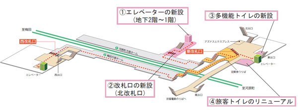 阪急 京都線 摂津市 上り線ホーム エレベーター