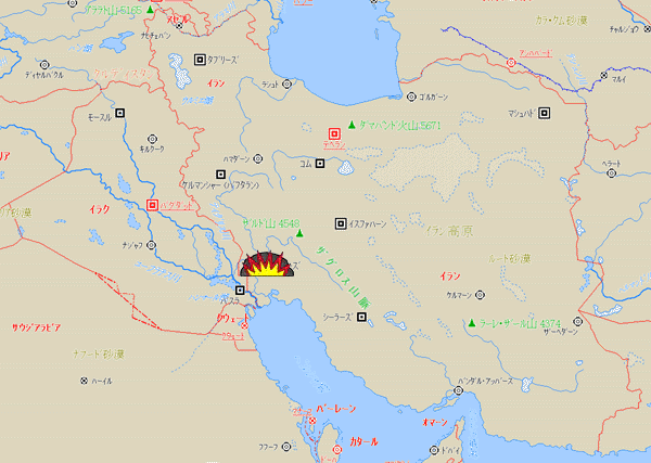 イランの位置と都市