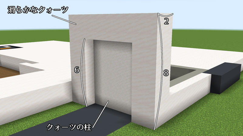 マイクラ建築 12×８のスペースで作れるオシャレなプール付きのモダンハウス-Minecraft build