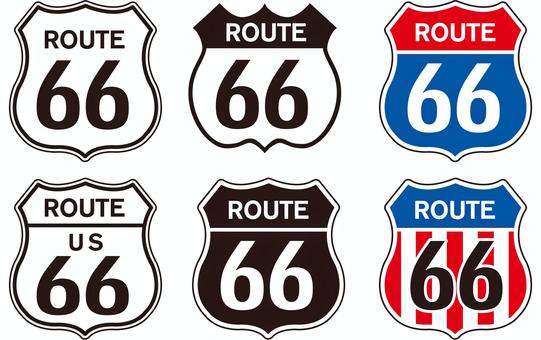 ルート66の標識看板 モノクロアイコンセットのイラスト素材98793897- PIXTA