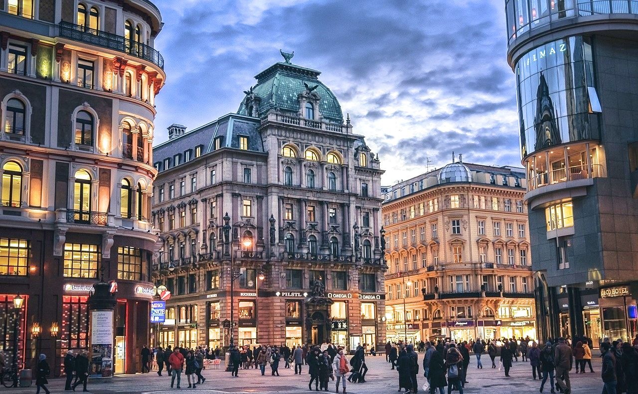 ウィーン市心のハプスブルク王宮の地図