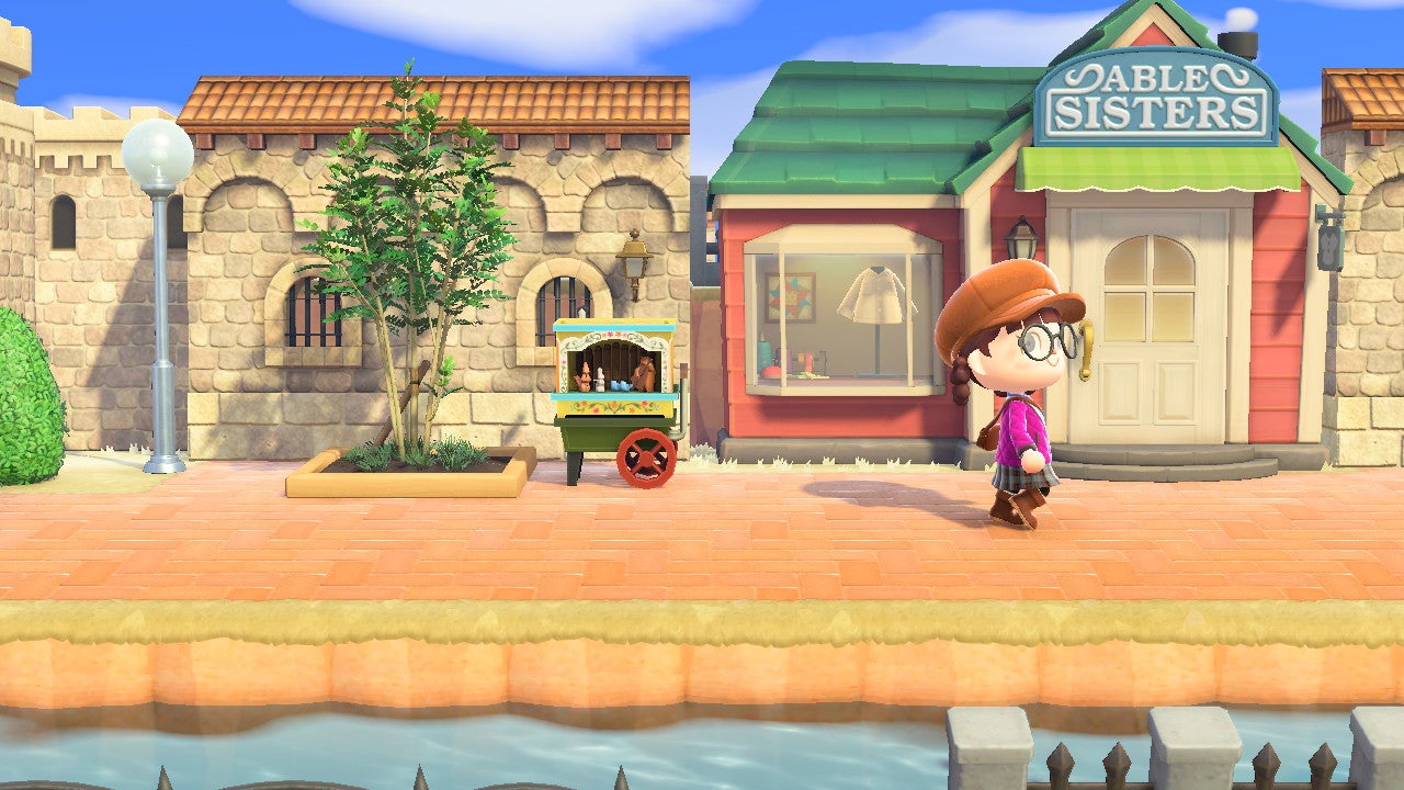 あつ森 ”せいぶのまちなみ”の雑貨屋store front離島ガチャで出会った住民の家をクリエイト