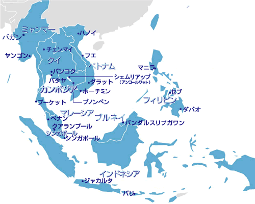 世界地図ポスター東南アジア全域 – Hotdogger