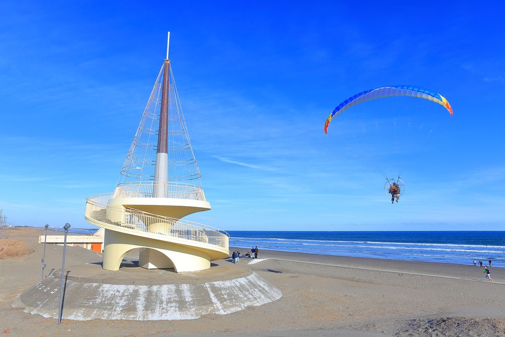 九十九里ビーチタワーとオリオン座 千葉県九十九里町関東星空・星景写真