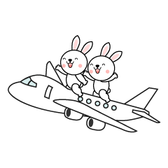飛行機に乗ったうさぎ かわいい2023 卯年イラスト無料