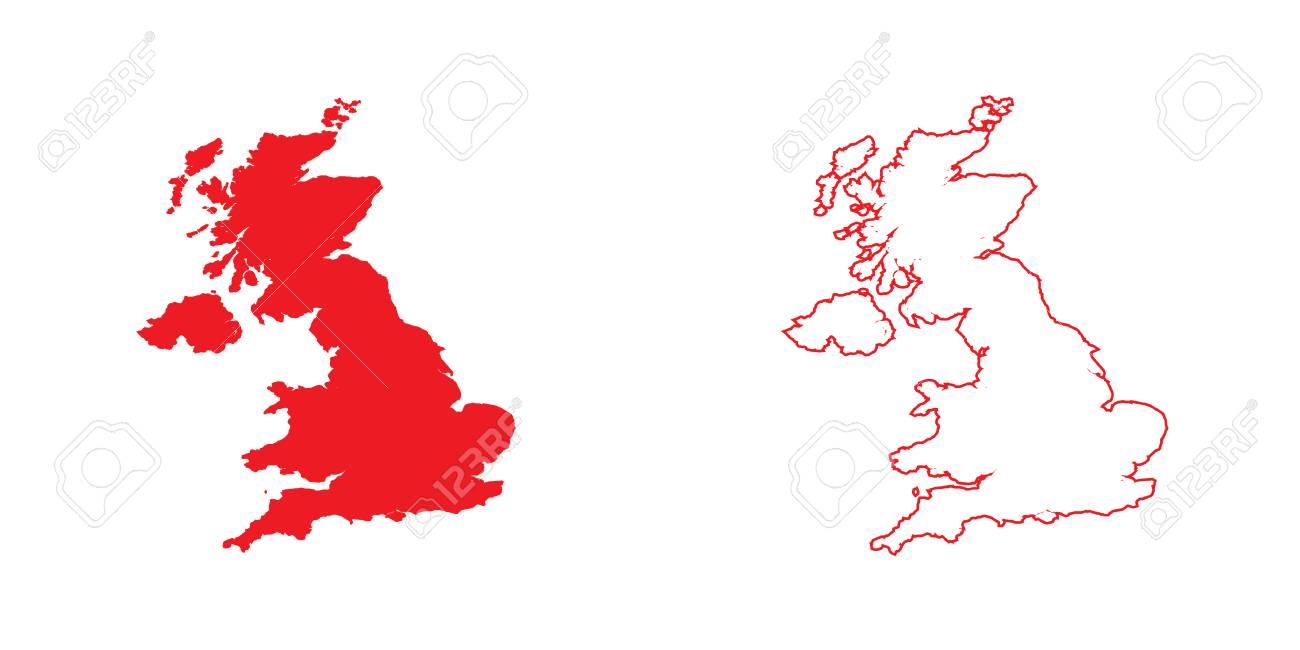 イギリス、イギリス、イギリス、北アイルランドの地図。イングランド、ウェールズ、スコットランド、NIの4カ国に分かれています。シンプルなフラットグリーンベクトルイラスト ストックベクター ©pyty 182071806
