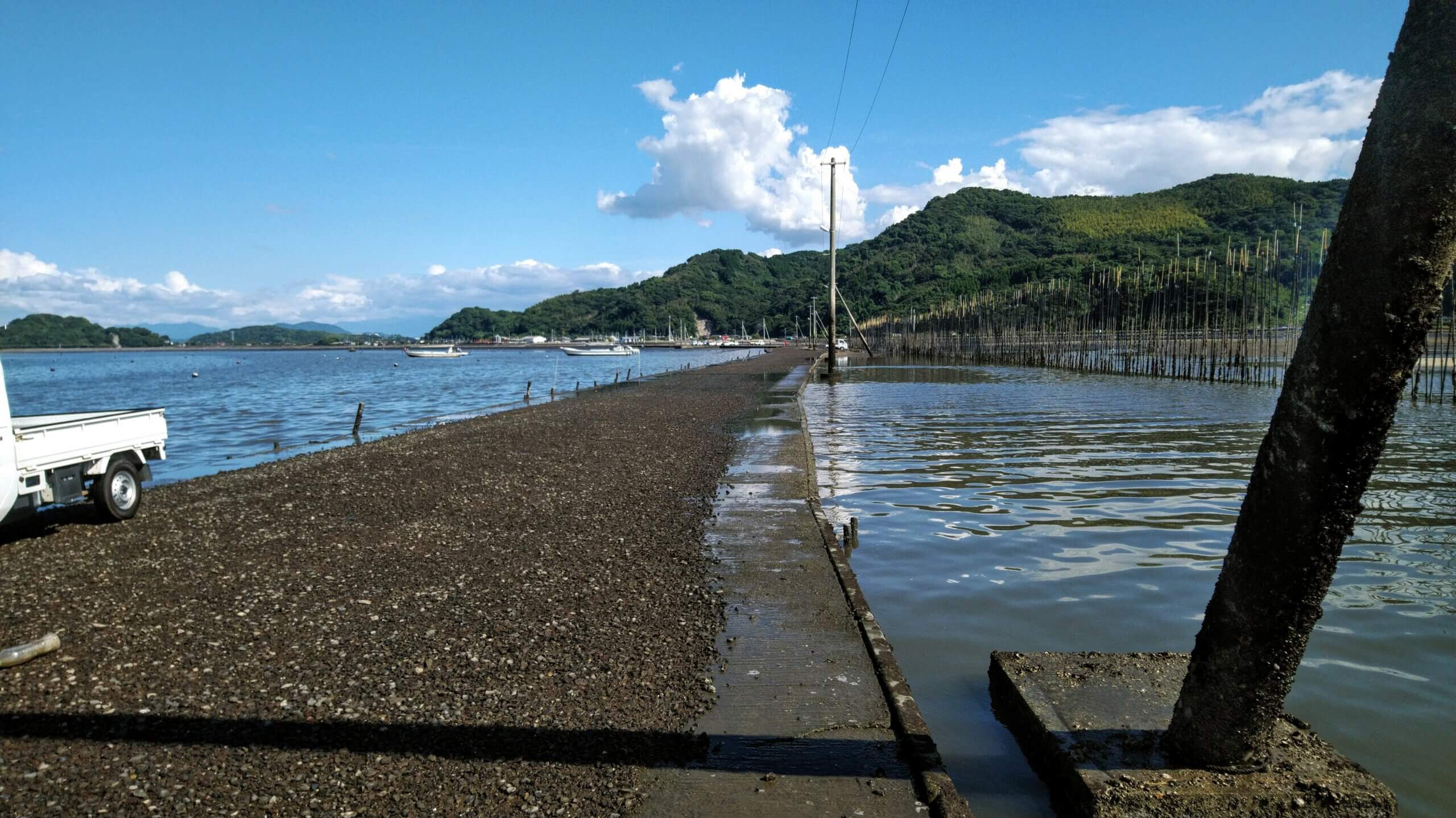 長部田海床路 夕暮れ満潮① by ikettiID：4172088- 写真共有サイト:PHOTOHITO