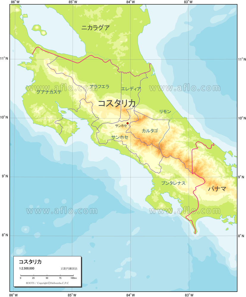 コスタリカ地図 地図 コスタリカ イラストのイラスト素材 -