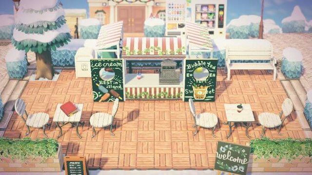 ハピパラ 表参道にありそうなオープンカフェな空間 ショコラの別荘ハッピーホームパラダイスあつ森部屋レイアウト