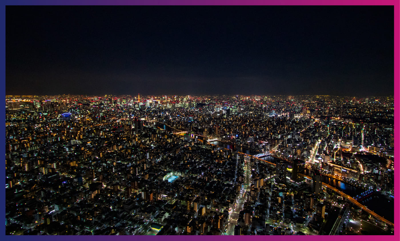 版画作品 スカイツリーの夜景イラスト「Stardust Tree」東京スカイツリーと夜景のイラストiichi日々の暮らしを心地よくするハンドメイドやアンティークのマーケットプレイス