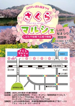 しばた千桜橋と一目千本桜の風景宮城県写真素材7450522- フォトライブラリ