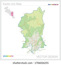 京都府地図イラストのフリー素材イラストイメージ