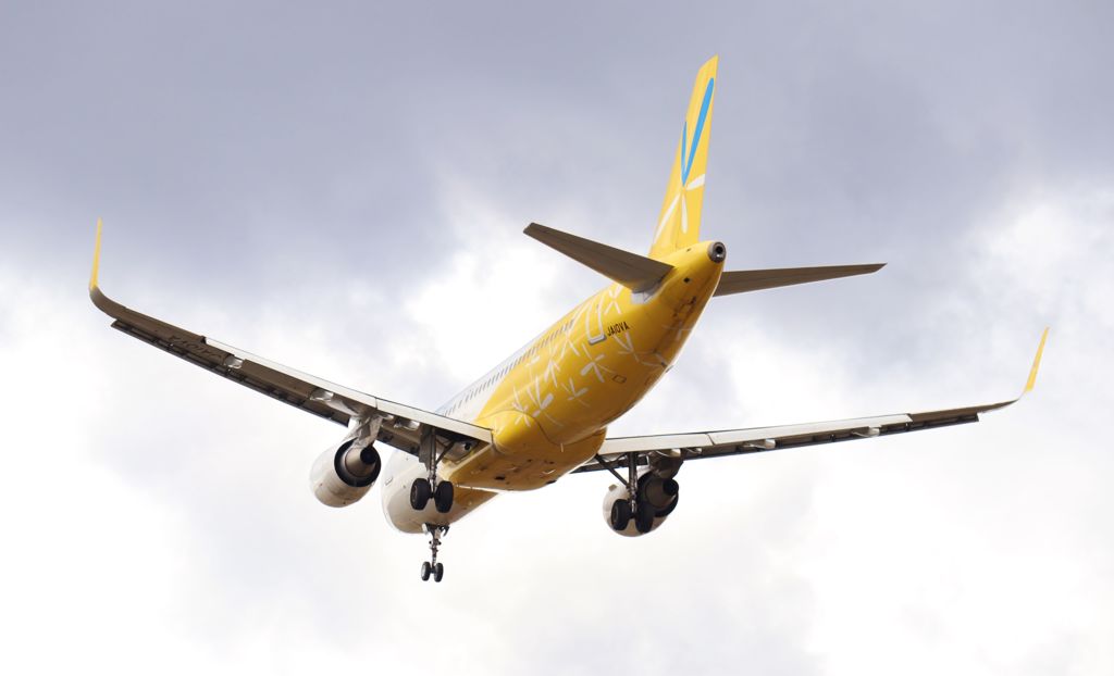 黄色い飛行機上昇中 : 南の島の飛行機日記