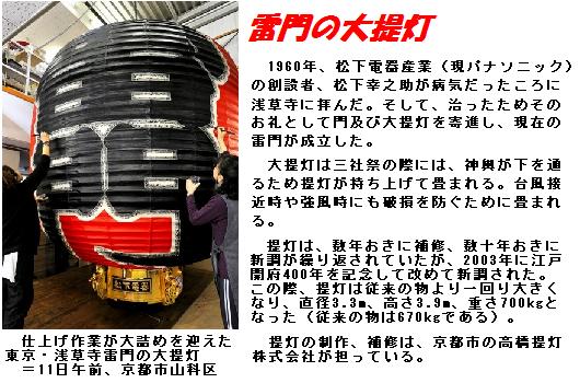 龍の謂れと形 浅草寺 提灯の底の龍の彫刻の比較