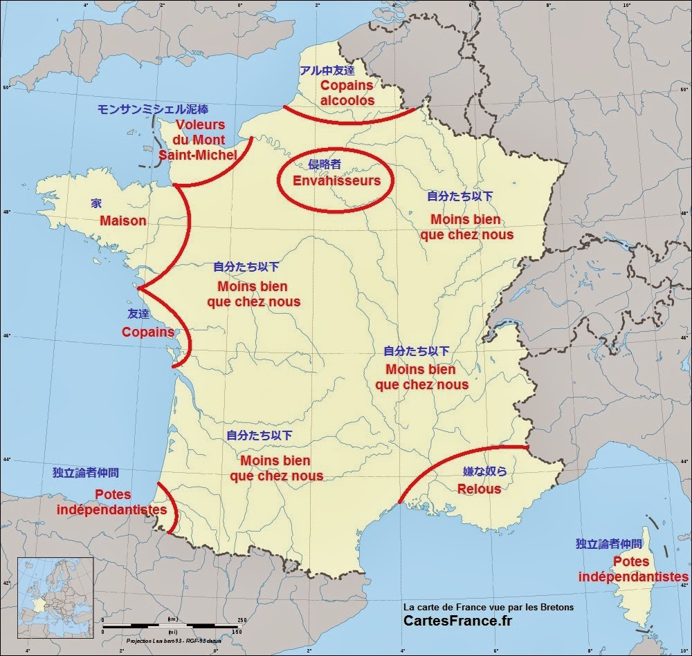 フランスの地図