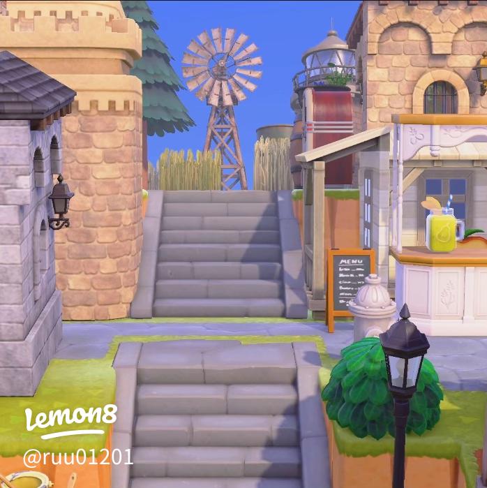 あつ森 せいぶのまちなみでつくるレストラン街と案内所前まで 島クリエイト- YouTube