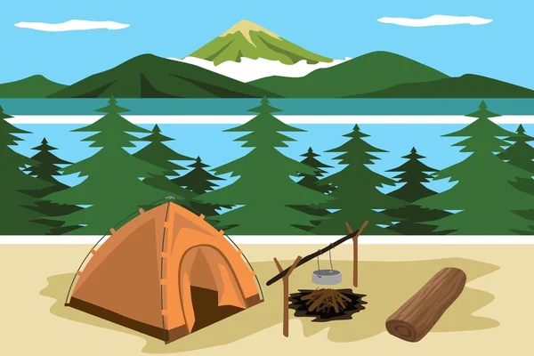 富士山が見えるキャンプ場のイラスト – アスタリスクのイラスト実績カタログ