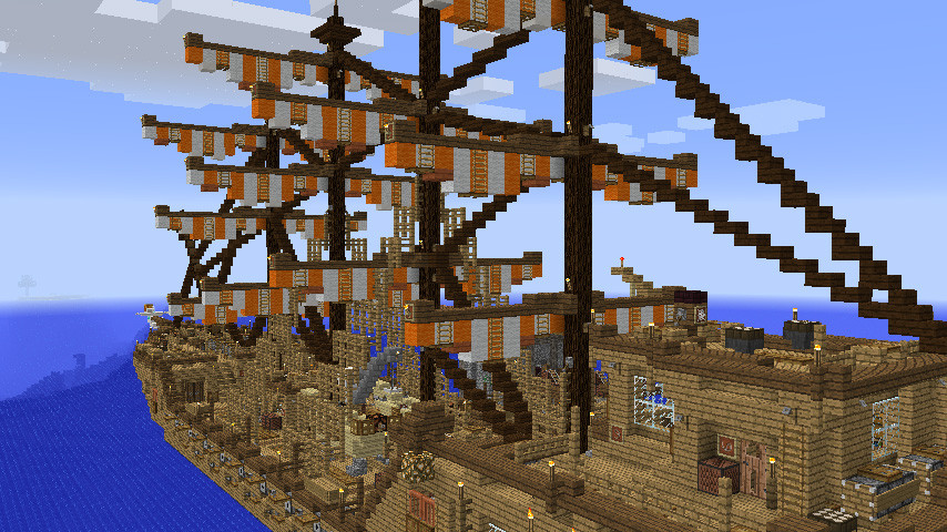 マイクラで船を作って海に出よう〜砂漠の村発見 - 定年クラフト