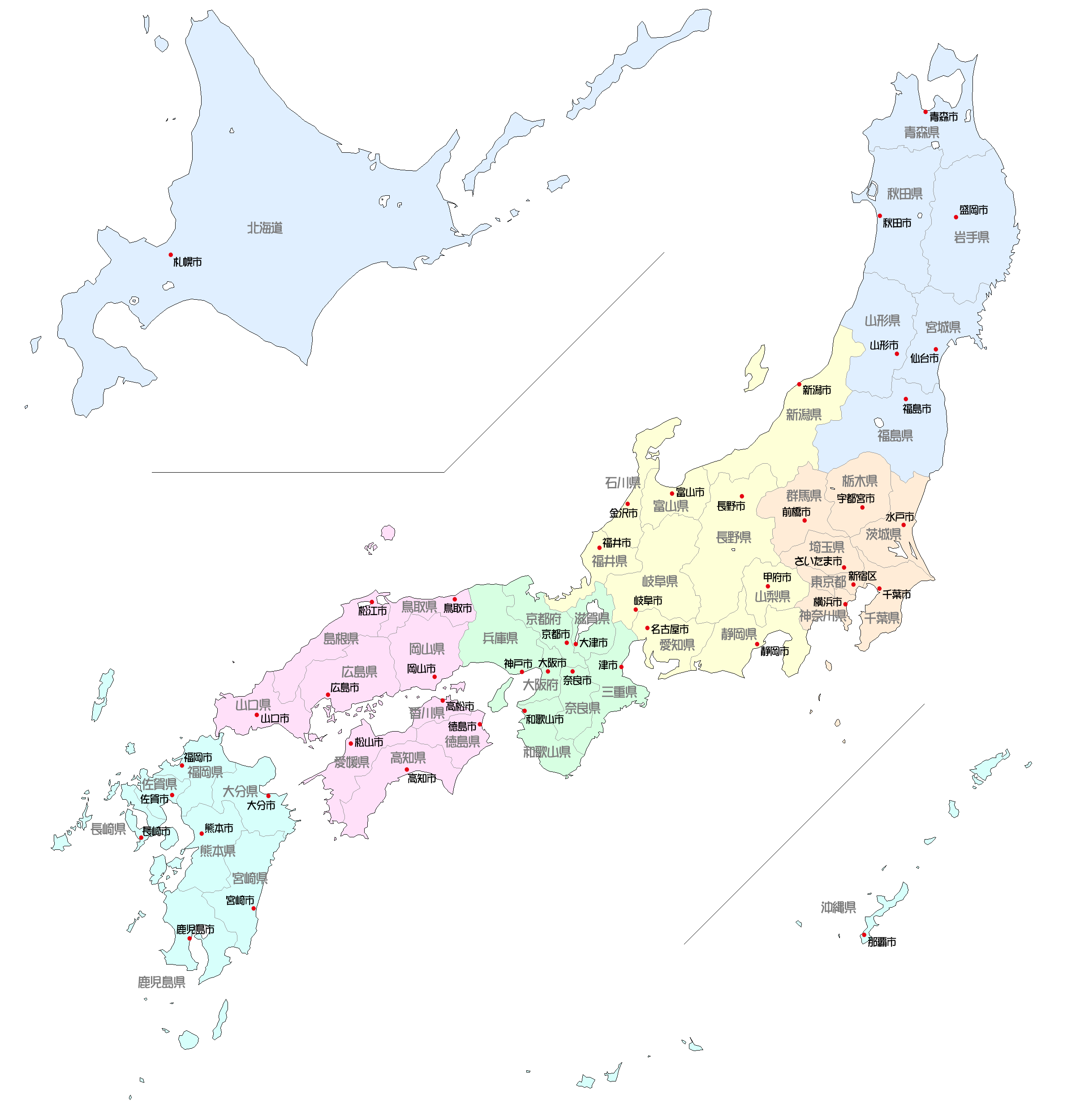 都道府県地図 ☆宮城県☆