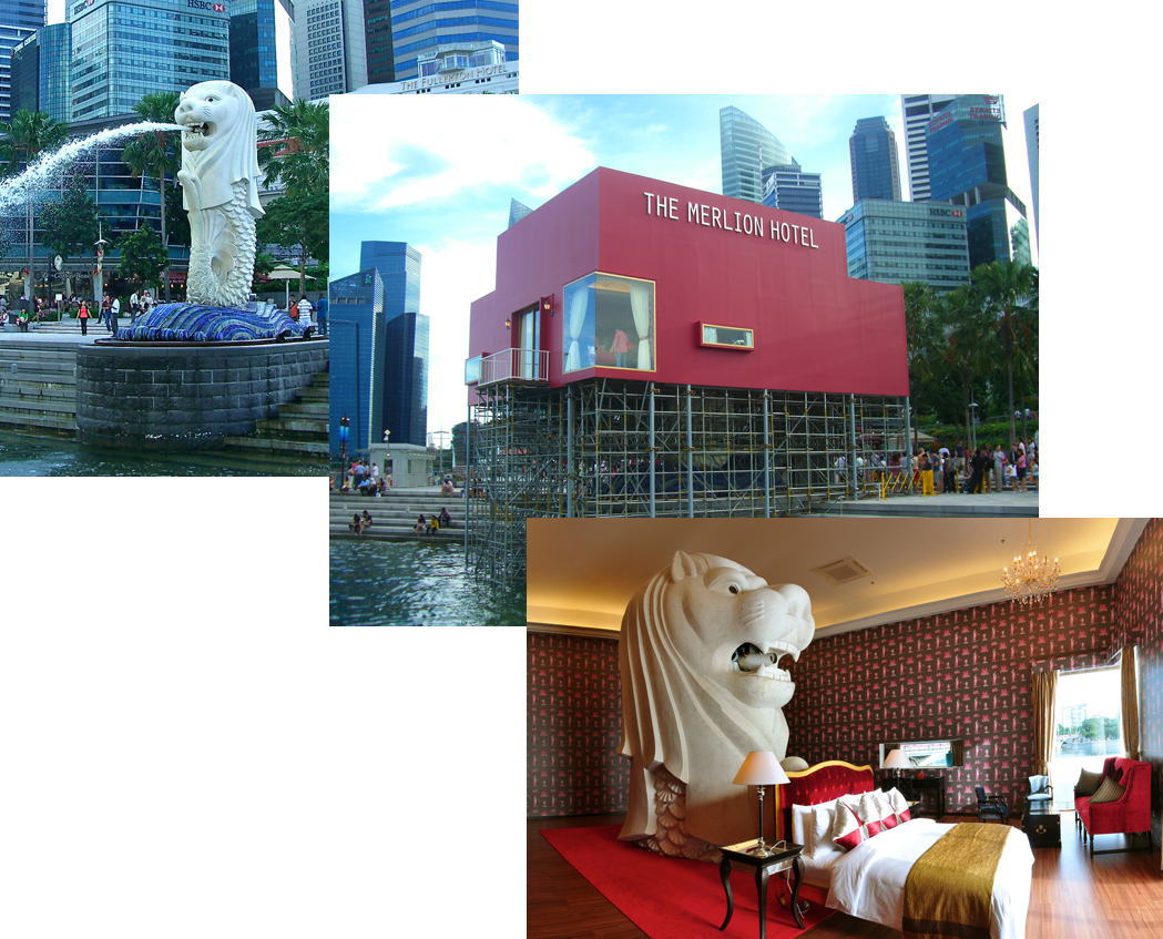 獅子の国の象徴マーライオンAsiaX