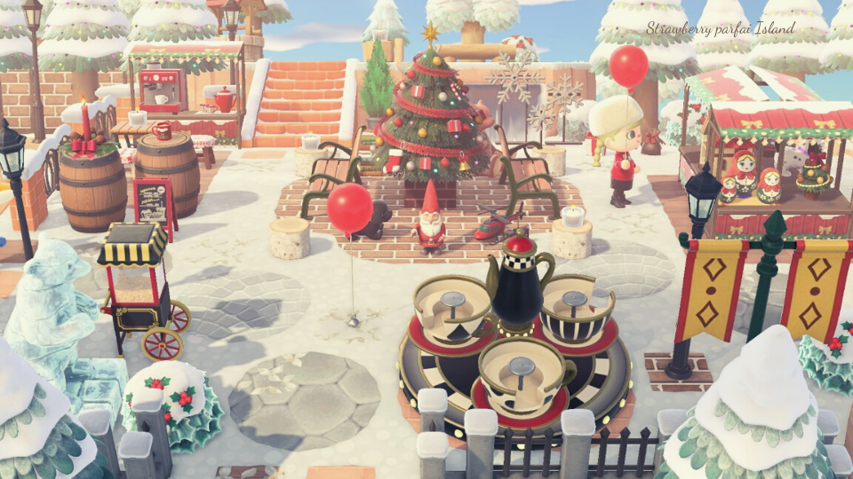 あつ森 噴水広場なエントランス￤飛行場から案内所が近い島 島クリエイター