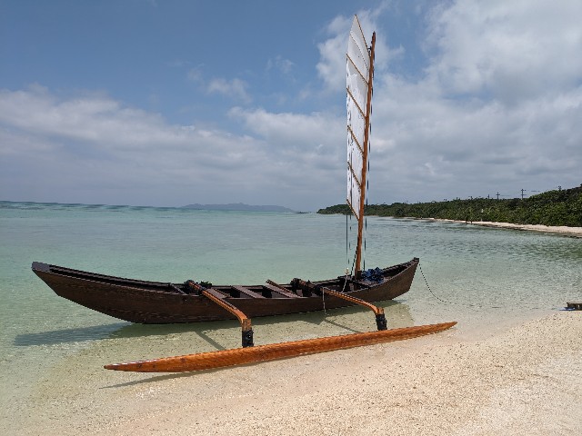 絵画 竹富島の海とサバニ 絵画