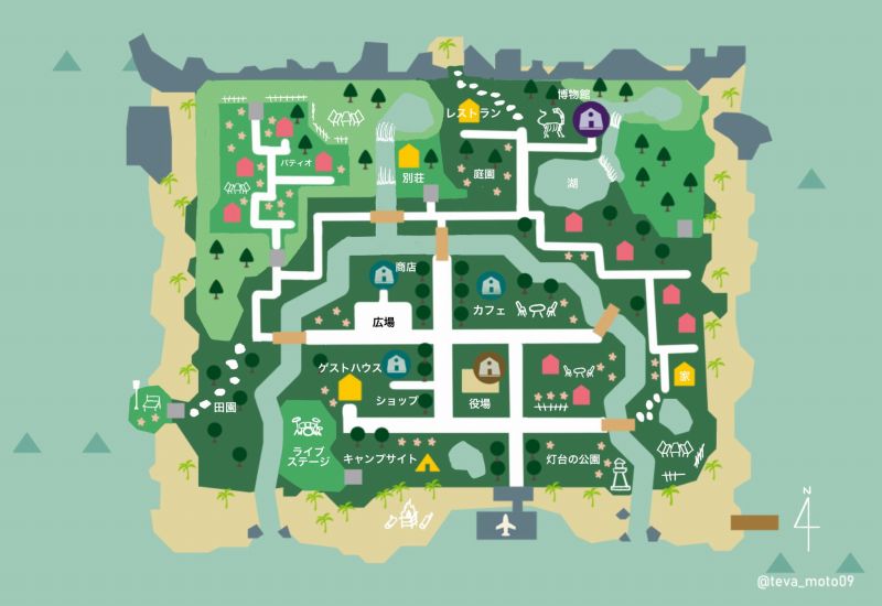 あつ森 おしゃれ 島レイアウト地図TikTok