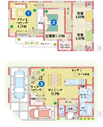 注文住宅はスキップフロアがオススメ！空間を有効活用した間取りと施工事例を紹介 | 施工事例 | 戸建て・注文住宅ならサンヨーホームズ