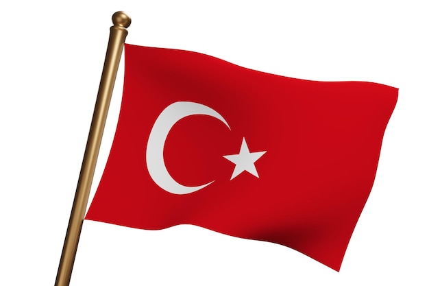 トルコの国旗です。スタンダードカラー。円形のアイコン。丸旗です。デジタル イラスト。Premiumベクトル素材