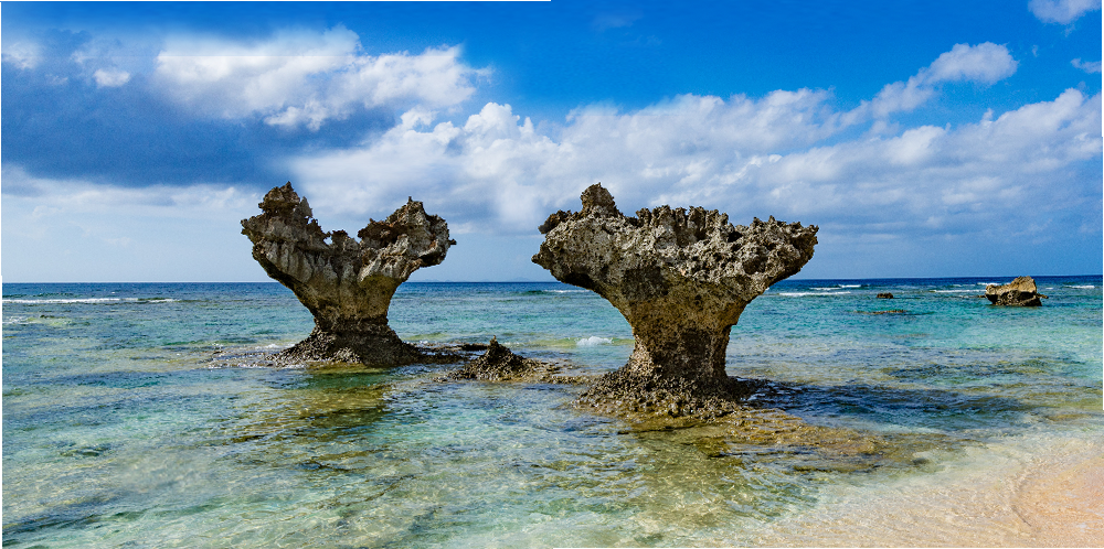 夕暮れ時に古宇利島へ！古宇利大橋ノルディックウォーキングアクティビティホテルマハイナ