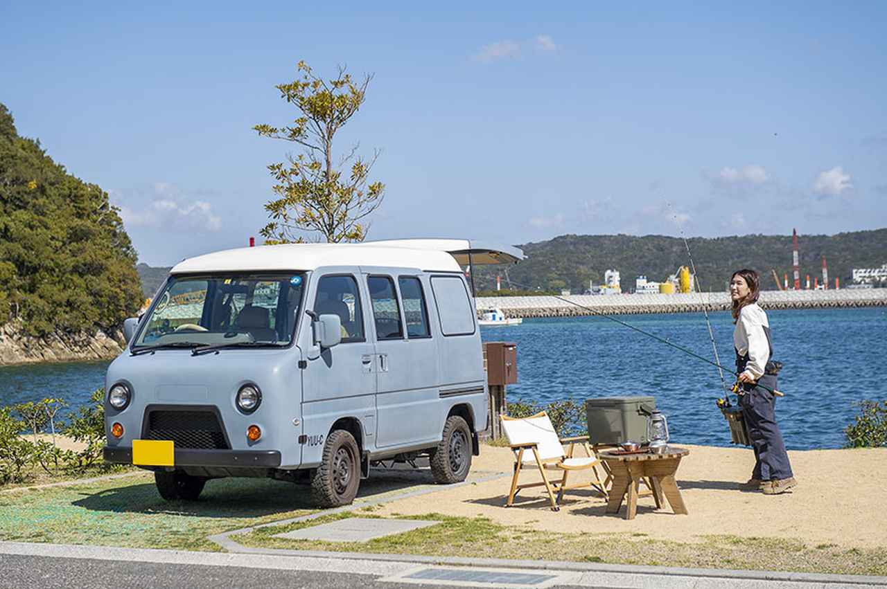 かわいい丸目に一目惚れ！ 車中泊仕様の軽バンは遊びの基地&防災カー アウトドア女子の車中泊キャンプに密着②