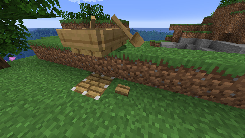 マインクラフト 「簡単な船の作り方」を見て実際に作ってみた
