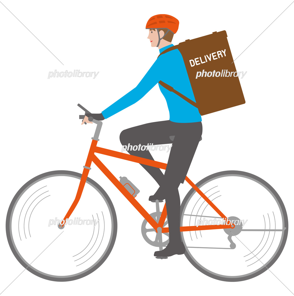 自転車に乗る女性のイラスト