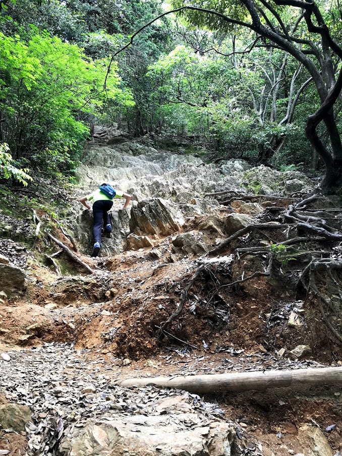断崖絶壁で難所が多く恐ろしい金華山『馬の背登山道』 - やまさんの岐阜ブログ