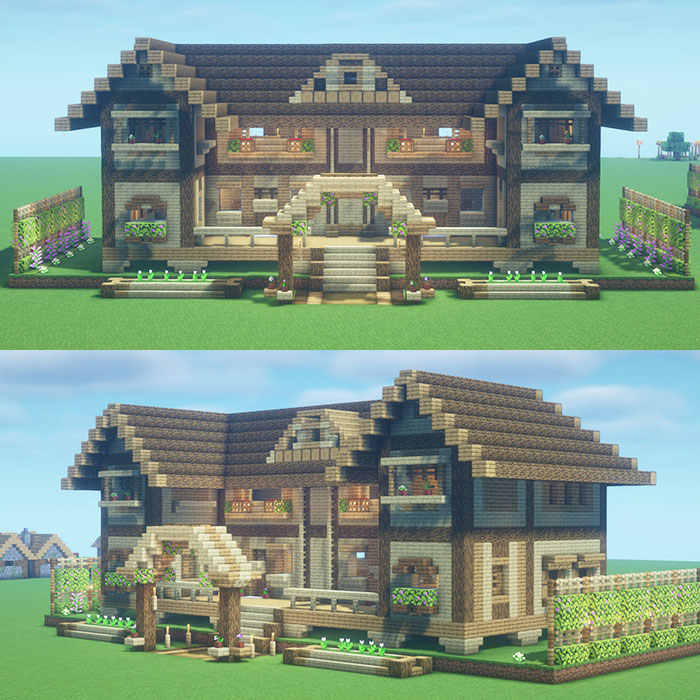 マイクラ建築 簡単に作れる洋風な家の作り方 Minecraft建築講座