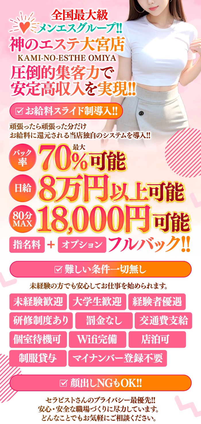 大宮・浦和・川口のメンズエステ求人募集【エステクイーン】