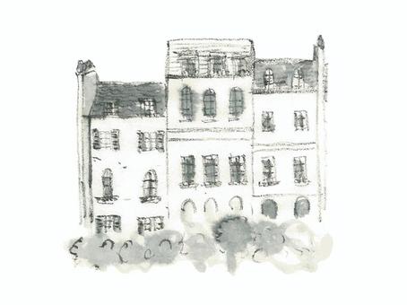 町並みイラスト 南フランス・陽光の町