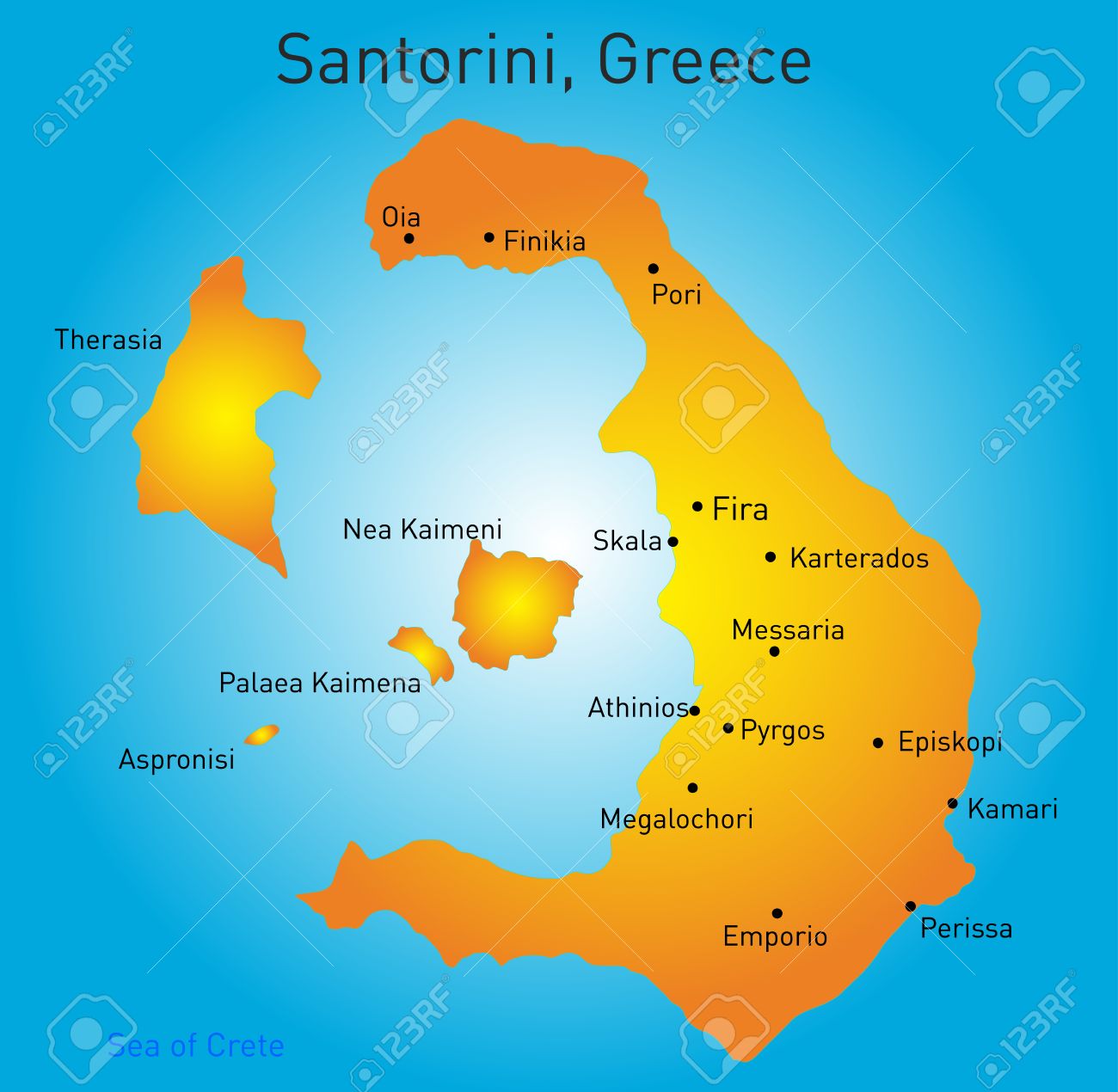 サントリーニ島地図プリント、サントリーニ島ギリシャ壁アートポスター、カップルへの結婚記念日の贈り物、旅行ギフト、彼への贈り物 - Etsy 日本