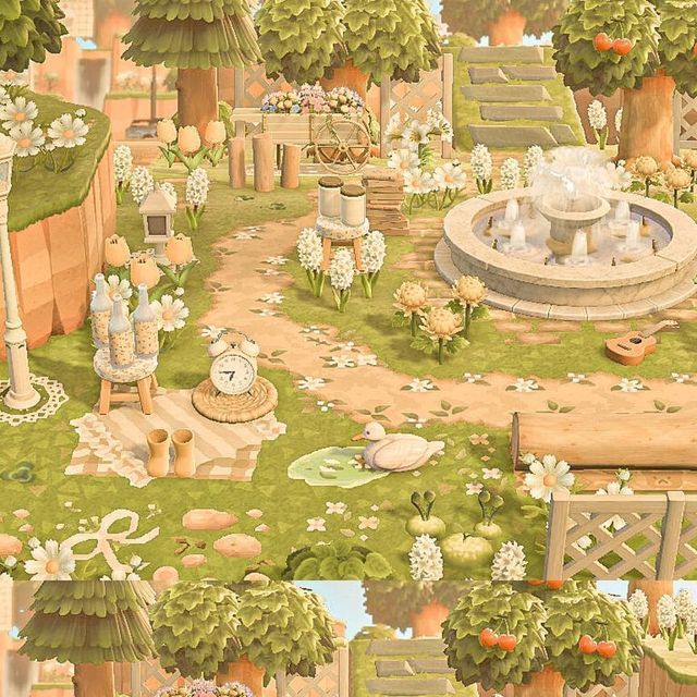 ちささこ飛行場前〜広場付近はピンクとブルーの花をたくさん植えているから白によく映える！！あつまれどうぶつの森あつ森あつ森レイアウトあつ森写真部acnhanimalcrossingInstagram