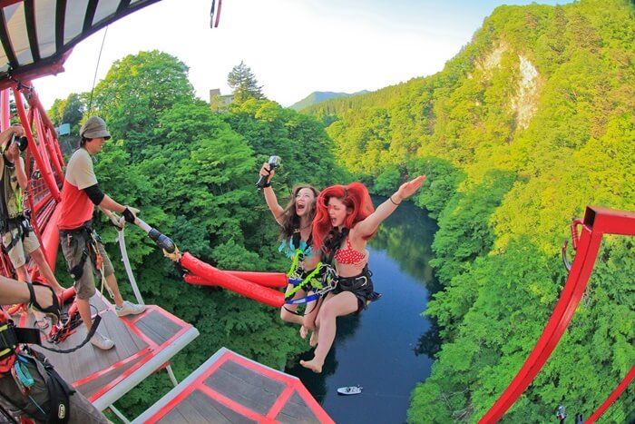 水上バンジージャンプ パノラマアドヴェンチャーズ 群馬県みなかみ町