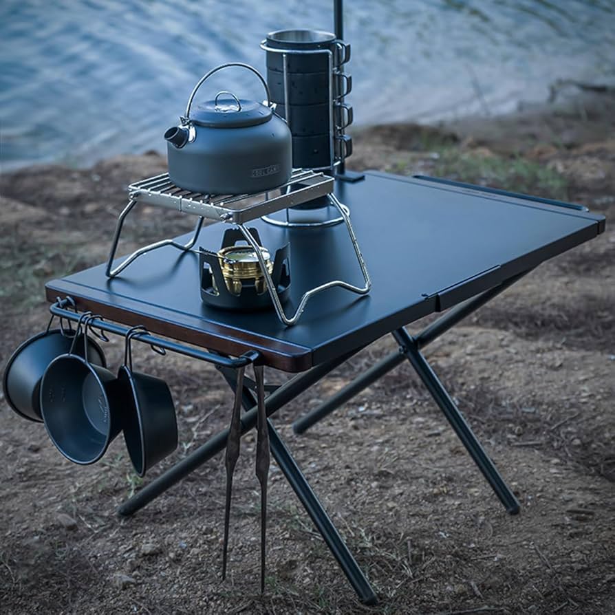 キャンプ 折りたたみベッド ➕アウトドアテーブル➕チタン ウッドストーブ Lumberjack